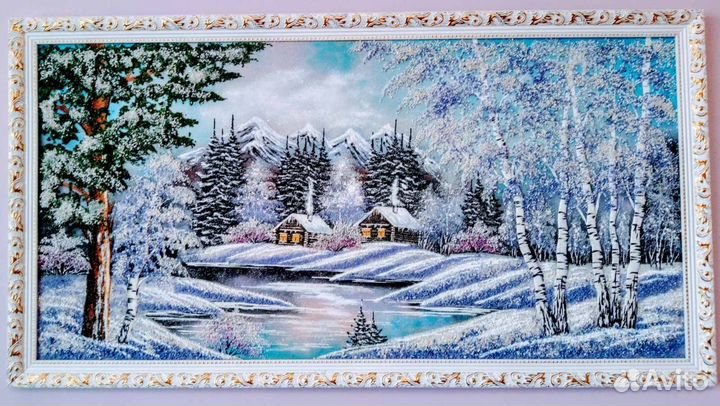 Картина из камня - зима