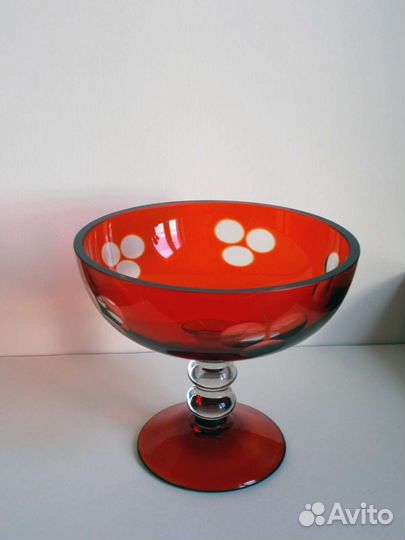 Ваза конфетница цветное стекло