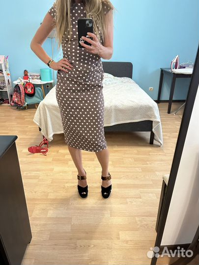 Платье в горошек 38/40 xs