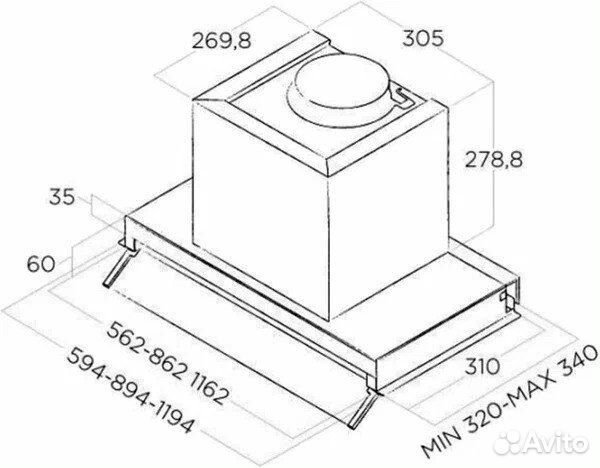 Встраиваемая вытяжка Elica BOX IN IX/A/90