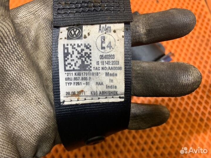 Ремень безопасности Volkswagen Polo V 1.6 cfna