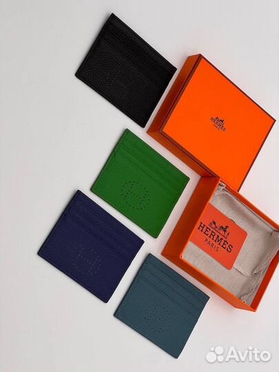 Картхолдер hermes из кожи (10/8 см)