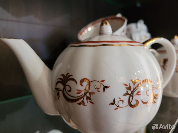 Чайный сервиз Дулево Золотое кружево, тюльпан