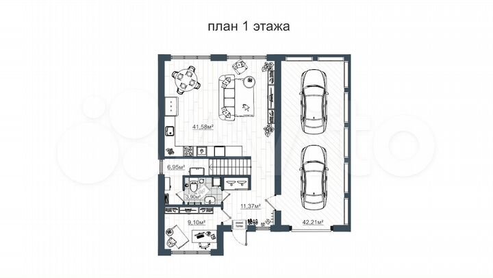 Коттедж 184 м² на участке 8,5 сот.