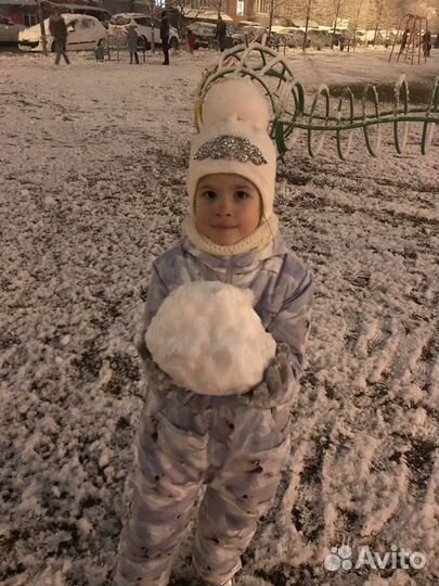 Зимний комплект шапочка и шарф 46-50 см