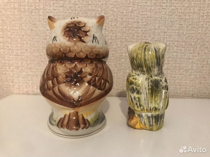 Совы из белой глины