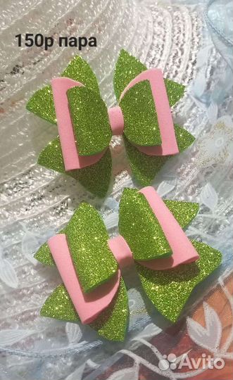 Бантики ручной работы на резиночкахи на,заколочак