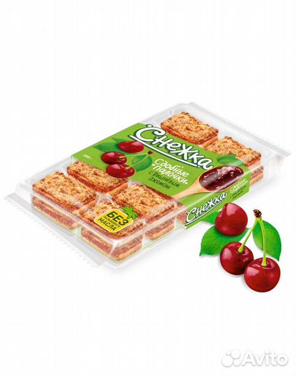 Сдобные палочки Снежка с Вишнёвым джемом 308г