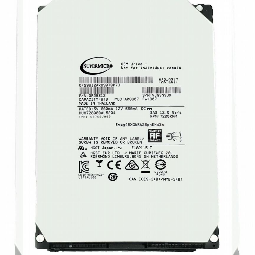 [HDD-A8TB-SM0F29812] Жесткий Диск Hitachi 8tb Sas Hdd-A8tb-Sm0f29812