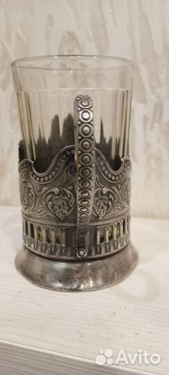 Подстаканник Миру-Миру. СССР Мельхиор