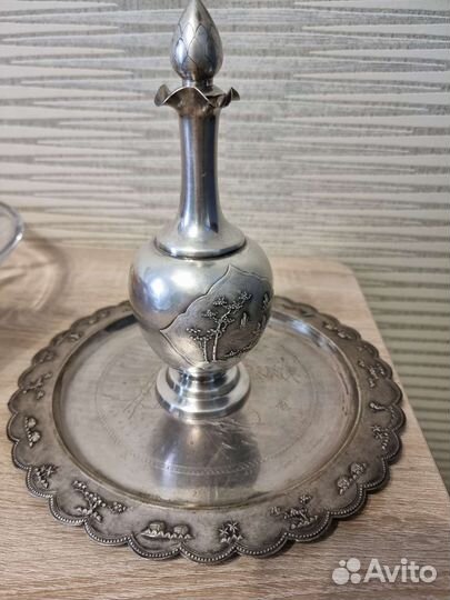 Сет: серебряный графин и поднос