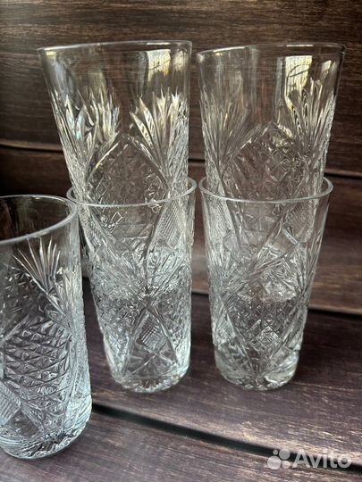 Хрустальные стаканы СССР 5 шт