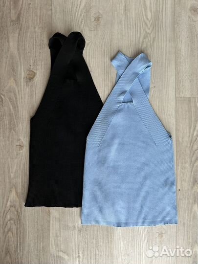 Топы халтер в рубчик