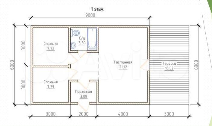Дом 54 м² на участке 8 сот.
