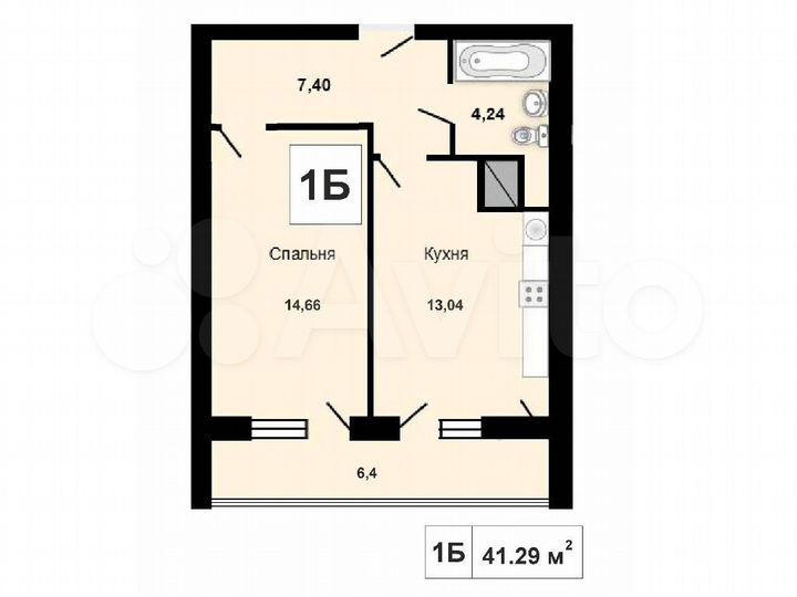 1-к. квартира, 43,4 м², 22/23 эт.