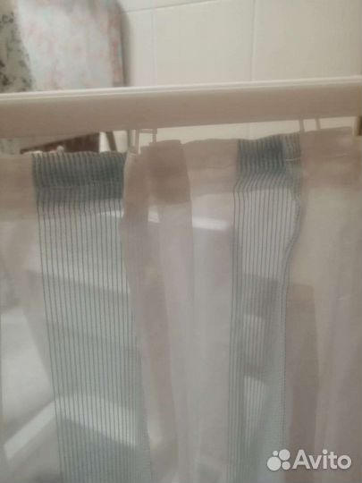 Тюль на кухню с карнизом