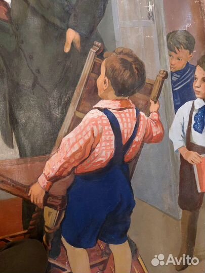 Картина соцреализм Ленин и дети СССР Lenin ussr