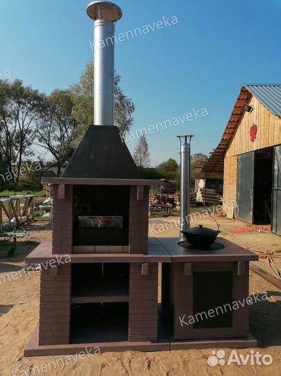Модульная печь барбекю бетонная