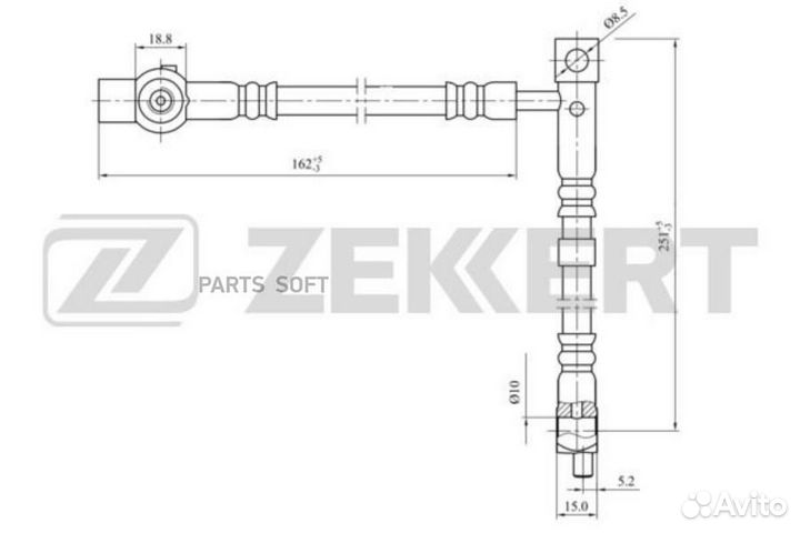 Zekkert BS-9440 Шланг тормозной передний правый Ni