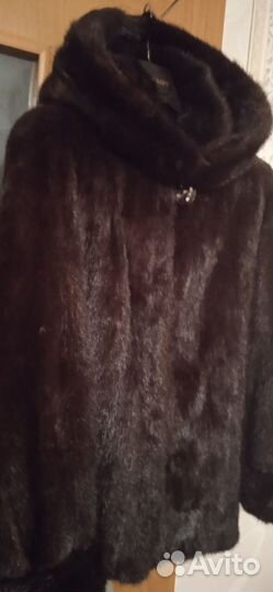 Шуба норковая с капюшоном, автоледи 48-50 Италия