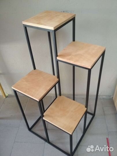 Полка для цветов напольная лофт