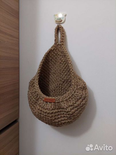 Корзина для хранения подвесная из джута