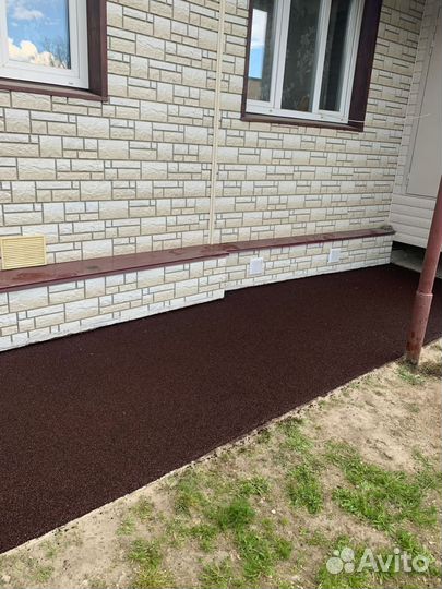 Покрытие резиновое для отмостки дома