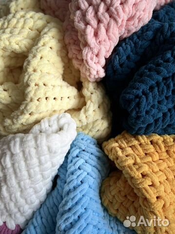 Пледы и иные изделия из пряжи alize puffy