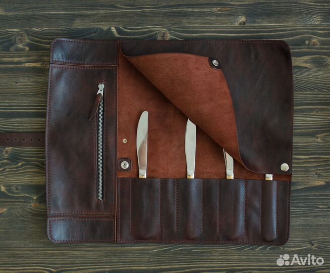 Кожаная скрутка для ножей
