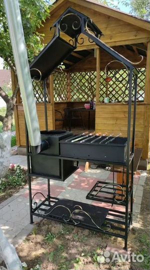 Мангал лофт с крышей