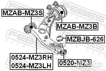 Рычаг передний правый 0524-MZ3RH Febest