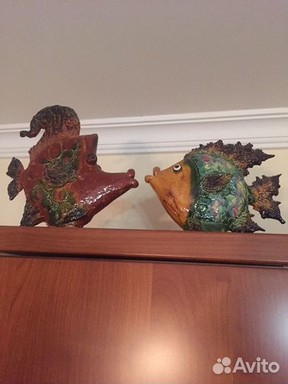 Рыбки керамика цветная