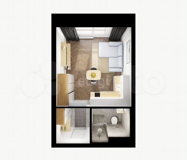 Квартира-студия, 22,2 м², 4/17 эт.