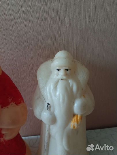 Советский Дед мороз, пластик, Ватный дед мороз