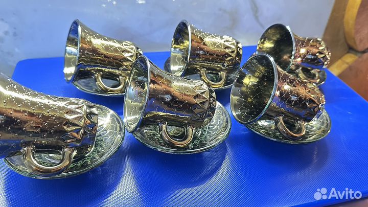 Чайные кофейные пары, Стекло Гусь- Хрустальный