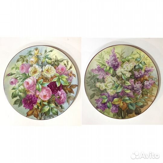 Настенные парные блюда.Цветы Pexonne Франция Живоп