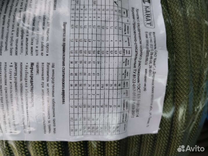 Веревка страховочно-спасательная