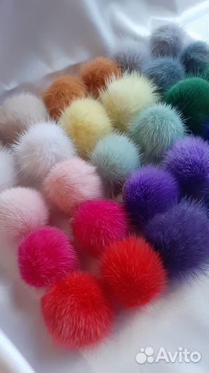 Помпоны из норки. Заказ для Ирины Н