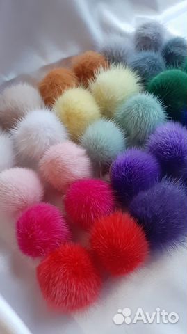 Помпоны из норки. Заказ для Ирины Н
