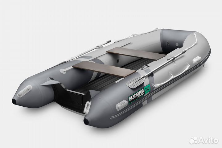 Лодка пвх Нднд Gladiator E380S Светло-темносерый