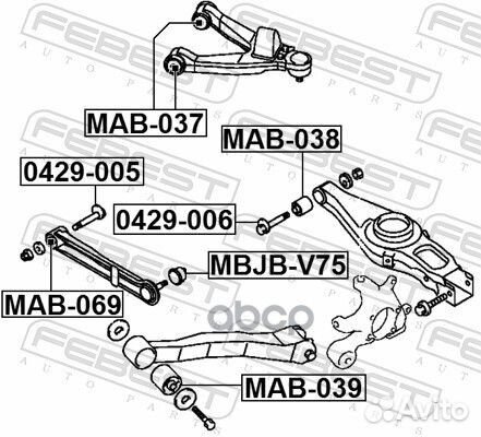 Сайлентблок заднего верхнего рычага MAB-037 Febest