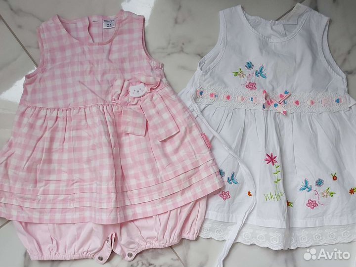 Пакетом:Платья, песочники 6-12-18м EnFant/Absorba