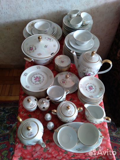 Столовый чайный сервиз гдр Роза Фортуна Айзенберг