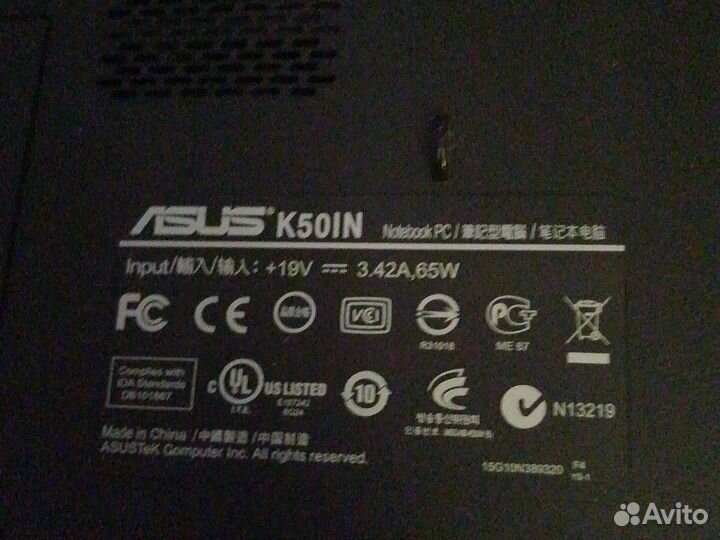 Ноутбук asus k50in