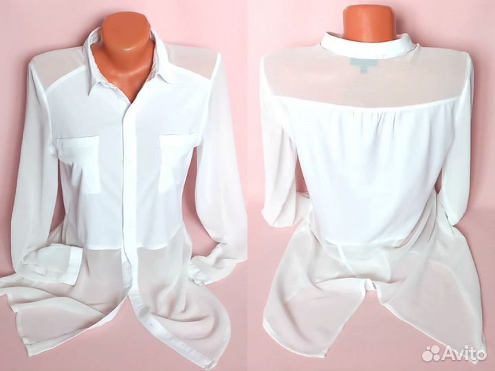 Рубашка белая женская 42 44 оверсайз Швеция