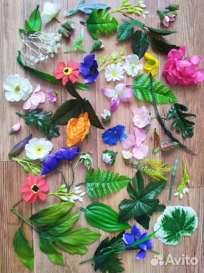 Цветы, листья искусственные