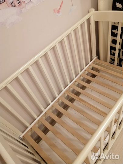 Детская кровать с ящиком + матрас Плитекс