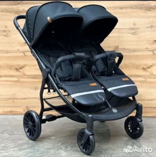 Коляска прогулочная для двойни Luxmom T11 (чёрный)