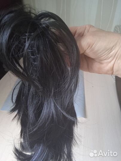 Хвост шиньон на заколке краб