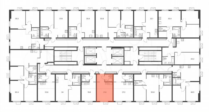 Квартира-студия, 21,6 м², 31/33 эт.